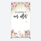 Lofaris Floral Butterfly Happily Sweet Wedding Rectangle Backdrop